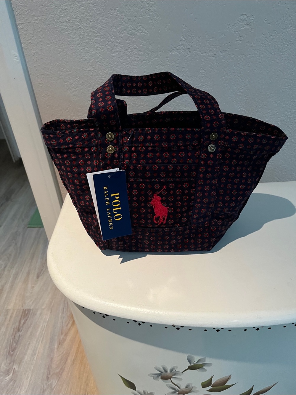 Polo by Ralph Lauren Navy Tote with Red Polo Logo